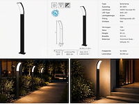 4 x led buiten sokkel lamp – 12w – 4200k neutraal wit - zwart – ip65 – prestige-4 - afbeelding 3 van  5