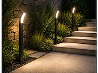 4 x led buiten sokkel lamp – 12w – 4200k neutraal wit - zwart – ip65 – prestige-4