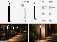 4 x led buiten sokkel lamp – 12w – 4200k neutraal wit - zwart – ip65 – prestige-4 - afbeelding 6 van  6