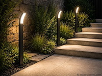 4 x led buiten sokkel lamp – 12w – 4200k neutraal wit - zwart – ip65 – prestige-4 - afbeelding 1 van  5