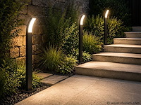 4 x led buiten sokkel lamp – 12w – 4200k neutraal wit - zwart – ip65 – prestige-4 - afbeelding 1 van  5