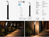 4 x led buiten sokkel lamp – 12w – 4200k neutraal wit - zwart – ip65 – prestige-4 - afbeelding 5 van  5