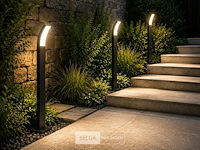 4 x led buiten sokkel lamp – 12w – 4200k neutraal wit - zwart – ip65 – prestige-4 - afbeelding 2 van  6