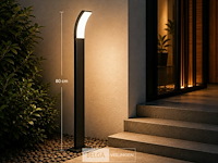 4 x led buiten sokkel lamp – 12w – 4200k neutraal wit - zwart – ip65 – prestige-4 - afbeelding 4 van  6