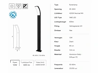4 x led buiten sokkel lamp – 12w – 4200k neutraal wit - zwart – ip65 – prestige-4 - afbeelding 10 van  10