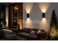 4 x led buiten wandlamp – 10w – 4200k neutraal wit - zwart – ip65 – marvel-10 - afbeelding 4 van  5
