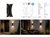 4 x led buiten wandlamp – 10w – 4200k neutraal wit - zwart – ip65 – marvel-10 - afbeelding 6 van  10