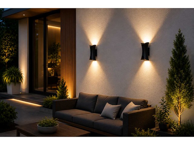 4 x led buiten wandlamp – 10w – 4200k neutraal wit - zwart – ip65 – marvel-10 - afbeelding 7 van  10