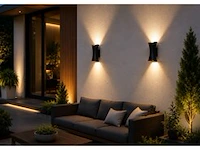 4 x led buiten wandlamp – 10w – 4200k neutraal wit - zwart – ip65 – marvel-10