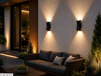 4 x led buiten wandlamp – 10w – 4200k neutraal wit - zwart – ip65 – marvel-10 - afbeelding 2 van  6
