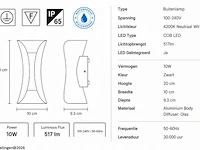 4 x led buiten wandlamp – 10w – 4200k neutraal wit - zwart – ip65 – marvel-10 - afbeelding 5 van  6