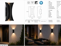 4 x led buiten wandlamp – 10w – 4200k neutraal wit - zwart – ip65 – marvel-10 - afbeelding 6 van  6
