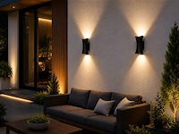 4 x led buiten wandlamp – 10w – 4200k neutraal wit - zwart – ip65 – marvel-10 - afbeelding 1 van  5