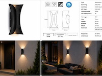 4 x led buiten wandlamp – 10w – 4200k neutraal wit - zwart – ip65 – marvel-10 - afbeelding 5 van  5