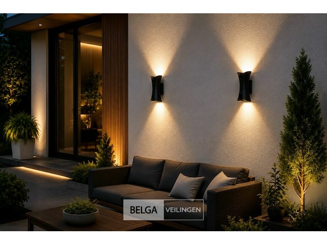 4 x led buiten wandlamp – 10w – 4200k neutraal wit - zwart – ip65 – marvel-10 - afbeelding 1 van  6