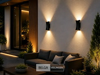 4 x led buiten wandlamp – 10w – 4200k neutraal wit - zwart – ip65 – marvel-10 - afbeelding 1 van  6