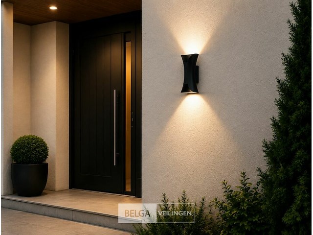 4 x led buiten wandlamp – 10w – 4200k neutraal wit - zwart – ip65 – marvel-10 - afbeelding 4 van  6
