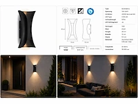 4 x led buiten wandlamp – 10w – 4200k neutraal wit - zwart – ip65 – marvel-10 - afbeelding 7 van  15