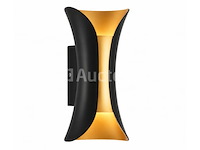 4 x led buiten wandlamp – 10w – 4200k neutraal wit - zwart/goud – ip65 – marvel-10 - afbeelding 1 van  5