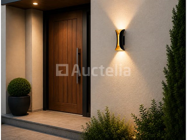 4 x led buiten wandlamp – 10w – 4200k neutraal wit - zwart/goud – ip65 – marvel-10 - afbeelding 3 van  5