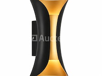 4 x led buiten wandlamp – 10w – 4200k neutraal wit - zwart/goud – ip65 – marvel-10 - afbeelding 1 van  5