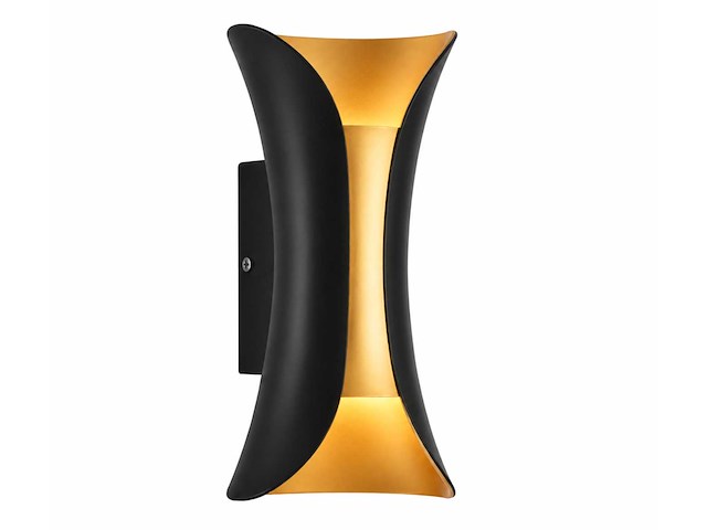 4 x led buiten wandlamp – 10w – 4200k neutraal wit - zwart/goud – ip65 – marvel-10 - afbeelding 8 van  15