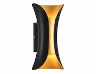 4 x led buiten wandlamp – 10w – 4200k neutraal wit - zwart/goud – ip65 – marvel-10 - afbeelding 8 van  15