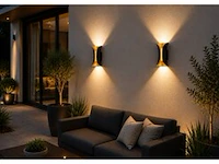 4 x led buiten wandlamp – 10w – 4200k neutraal wit - zwart/goud – ip65 – marvel-10
