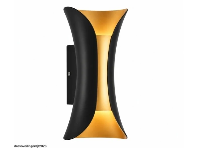 4 x led buiten wandlamp – 10w – 4200k neutraal wit - zwart/goud – ip65 – marvel-10 - afbeelding 3 van  6