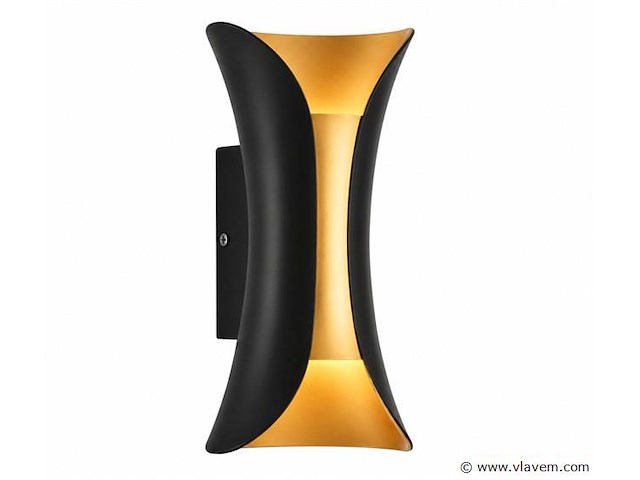 4 x led buiten wandlamp – 10w – 4200k neutraal wit - zwart/goud – ip65 – marvel-10 - afbeelding 2 van  5