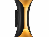 4 x led buiten wandlamp – 10w – 4200k neutraal wit - zwart/goud – ip65 – marvel-10 - afbeelding 2 van  5