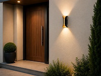 4 x led buiten wandlamp – 10w – 4200k neutraal wit - zwart/goud – ip65 – marvel-10 - afbeelding 3 van  5