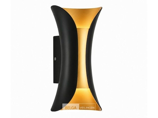 4 x led buiten wandlamp – 10w – 4200k neutraal wit - zwart/goud – ip65 – marvel-10 - afbeelding 3 van  6