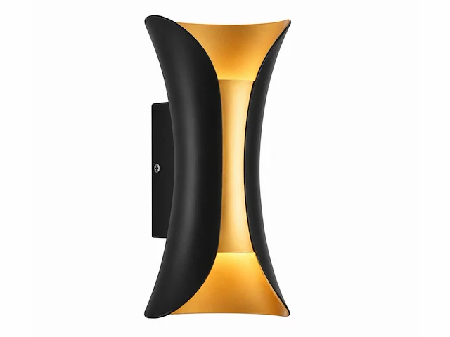 4 x led buiten wandlamp – 10w – 4200k neutraal wit - zwart/goud – ip65 – marvel-10 - afbeelding 8 van  15