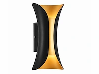 4 x led buiten wandlamp – 10w – 4200k neutraal wit - zwart/goud – ip65 – marvel-10 - afbeelding 8 van  15