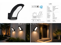 4 x led buiten wandlamp – 15w – 4200k neutraal wit - zwart – ip65 – superb - afbeelding 1 van  5