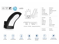 4 x led buiten wandlamp – 15w – 4200k neutraal wit - zwart – ip65 – superb - afbeelding 8 van  13
