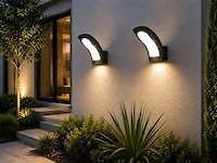 4 x led buiten wandlamp – 15w – 4200k neutraal wit - zwart – ip65 – superb - afbeelding 1 van  5