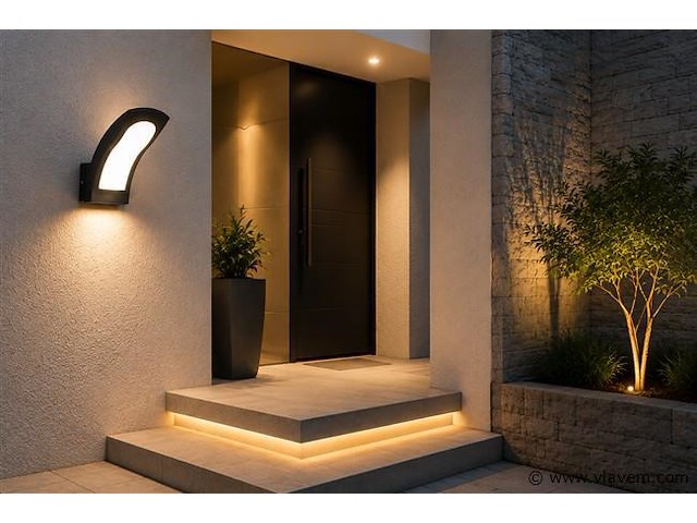 4 x led buiten wandlamp – 15w – 4200k neutraal wit - zwart – ip65 – superb - afbeelding 3 van  5