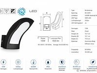 4 x led buiten wandlamp – 15w – 4200k neutraal wit - zwart – ip65 – superb - afbeelding 4 van  5