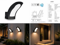 4 x led buiten wandlamp – 15w – 4200k neutraal wit - zwart – ip65 – superb - afbeelding 5 van  5