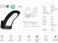 4 x led buiten wandlamp – 15w – 4200k neutraal wit - zwart – ip65 – superb - afbeelding 5 van  6