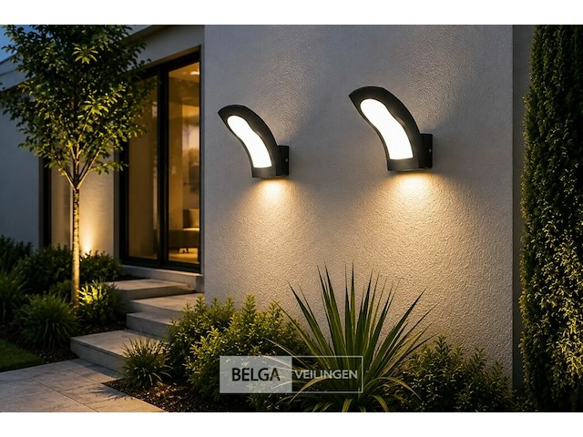 4 x led buiten wandlamp – 15w – 4200k neutraal wit - zwart – ip65 – superb - afbeelding 2 van  6