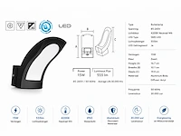 4 x led buiten wandlamp – 15w – 4200k neutraal wit - zwart – ip65 – superb - afbeelding 10 van  15