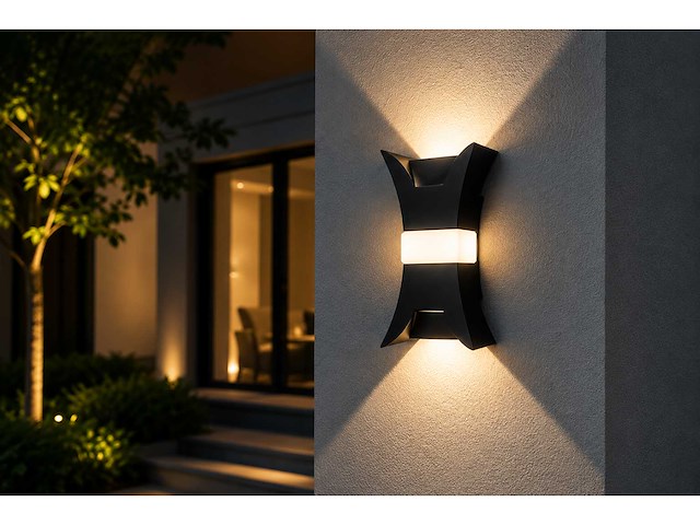 4 x led buiten wandlamp – 17w – 4200k neutraal wit - zwart – ip54 – viper - afbeelding 14 van  15