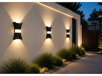 4 x led buiten wandlamp – 17w – 4200k neutraal wit - zwart – ip54 – viper