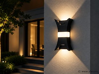 4 x led buiten wandlamp – 17w – 4200k neutraal wit - zwart – ip54 – viper - afbeelding 3 van  5