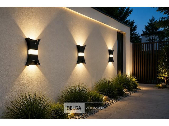 4 x led buiten wandlamp – 17w – 4200k neutraal wit - zwart – ip54 – viper - afbeelding 2 van  6