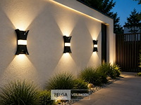 4 x led buiten wandlamp – 17w – 4200k neutraal wit - zwart – ip54 – viper - afbeelding 2 van  6