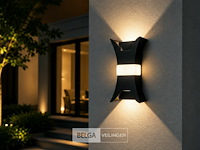 4 x led buiten wandlamp – 17w – 4200k neutraal wit - zwart – ip54 – viper - afbeelding 4 van  6